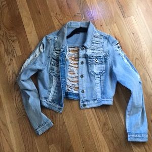 Destructed Denim Crop